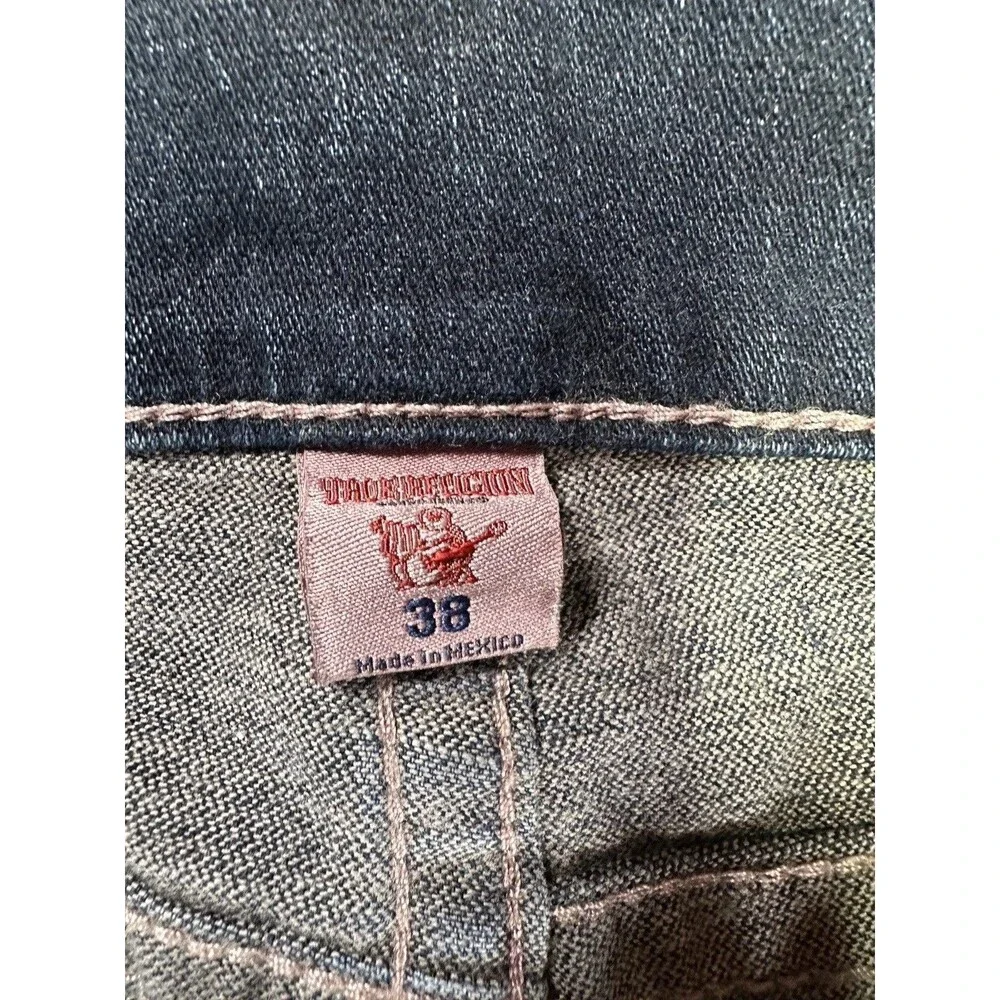 True Religion Men’s Skinny Flap Jeans 38 Natural SN Red Distressed